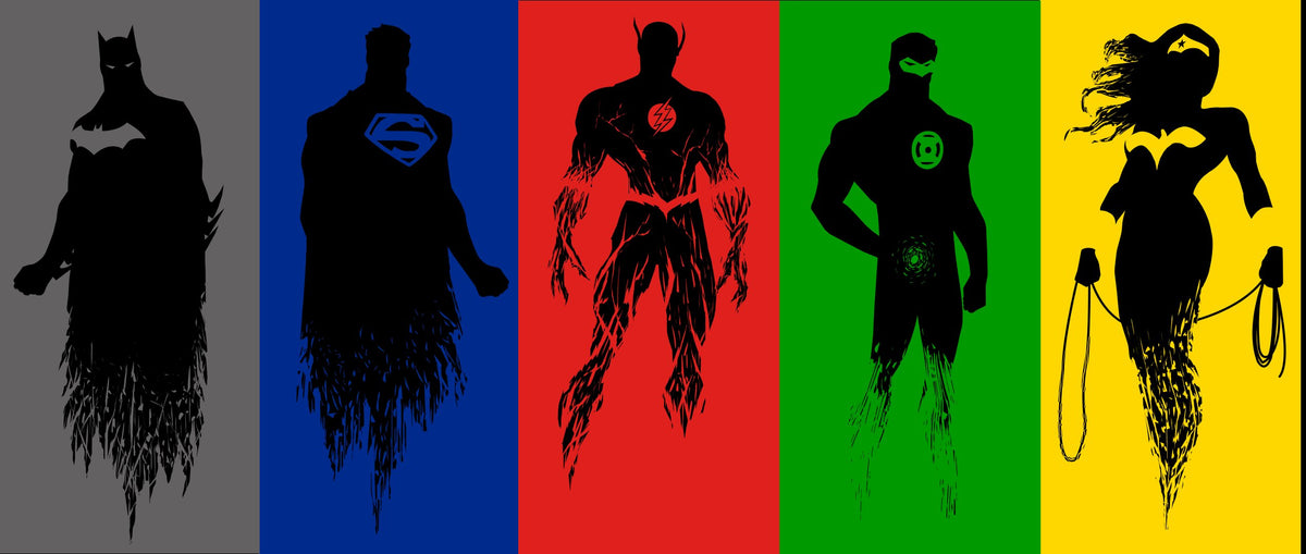 DC Comics Justice League: Confezione Da 4 Fasce Per Capelli Per Bambini, Taglia Unica, Colori Grigio/Blu/Rosso/Bianco