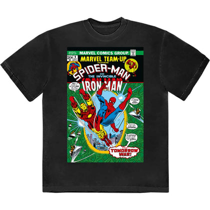 T-Shirt - Marvel Comics - Unisex - Spiderman E Iron Man Comic Cover