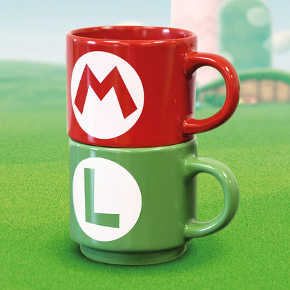 Tazza - Super Mario - (Mario Luigi Initial) Stackable Mug Set