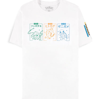 T-Shirt - Pokemon - Starters White (T-Shirt Unisex)