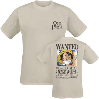 T-Shirt - One Piece - Vintage Wanted Luffy Sand Unisex