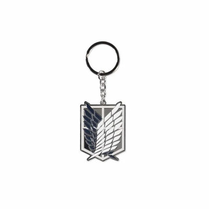 Portachiavi - Attack On Titan - Logo Metal Keychain Rubber Silver
