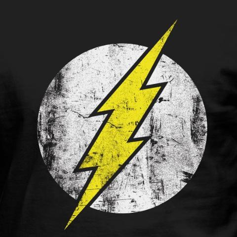 T-Shirt - Flash - Dc Comics - Distressed Logo