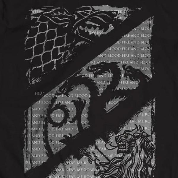 T-Shirt - Game Of Thrones - Wolves Dragons & Lions