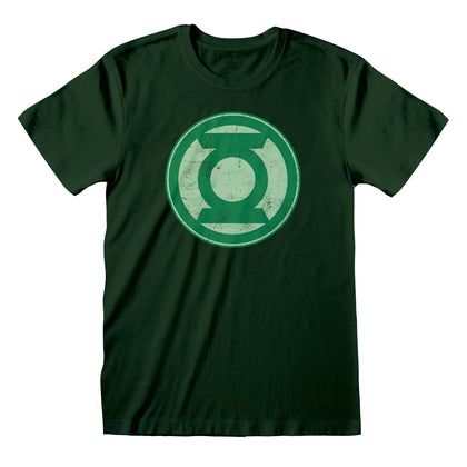T-Shirt - Dc Comics - Green Lantern - Distressed Logo (Verde Chiaro)