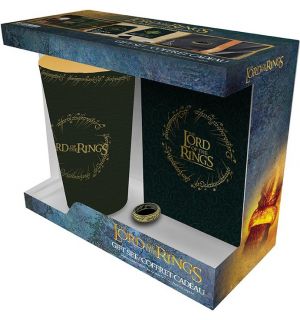 GIFT BOX - THE LORD OF THE RINGS - BICCHIERE 290ML + SPILLA + NOTEBOOK THE RING
