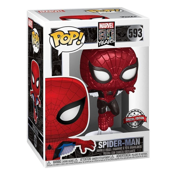 FUNKO POP - MARVEL 80TH - FIRST APPEARANCE - 593 SPIDER MAN (METALLIC) – Primafila  Store